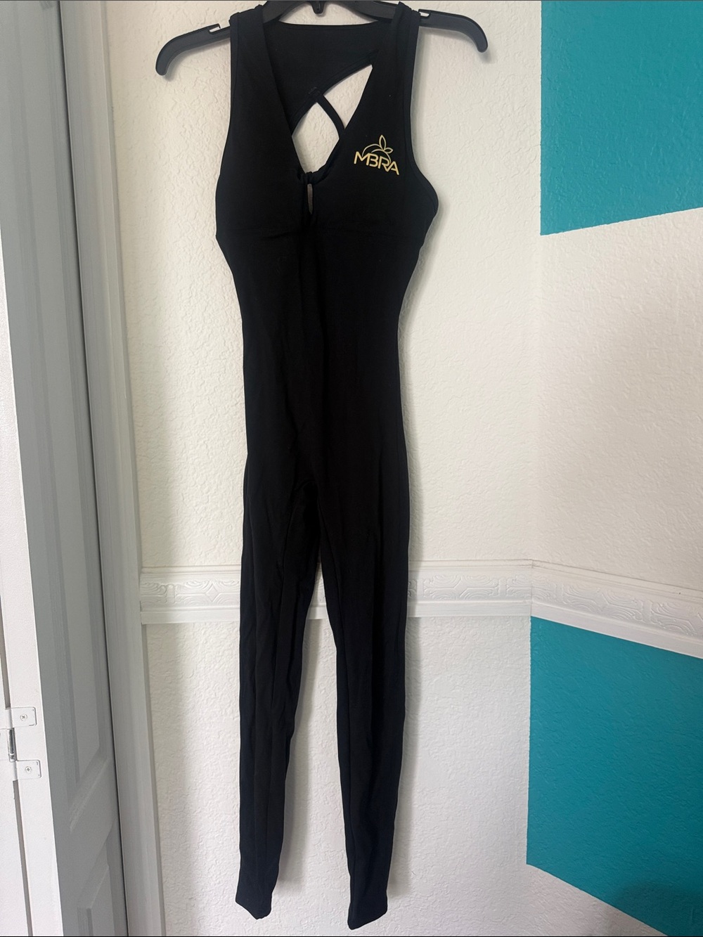 Black Women's One-Piece Jumpsuit with Crossback